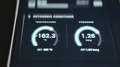 LNG Cryogenic Temperature and Pressure Gauges Stock Footage 340550928