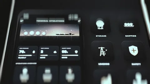 LNG Terminal Operations Main Menu Dashboard Stock Footage 340551100