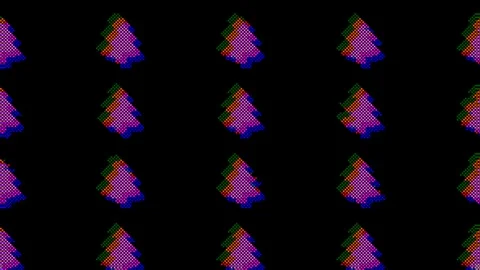 Lo-fi retro 8bit pixel art abstract Christmas, new year holiday background Stock Footage 289672711