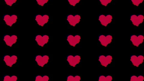 Lo-fi retro 8bit pixel art abstract Valentine's Day Digital Heart background Stock Footage 301217405