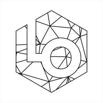 LO geometric triangle block chain font Illustrazione stock
