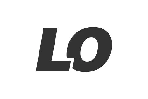 LO Techno Editable Font Logo For Corporate Branding. Bold, Futuristic Desig.. Stock Illustration