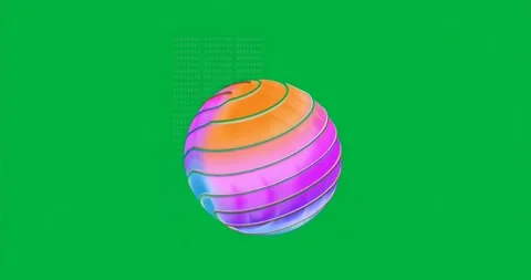 On load 3D sphere rotating over binary code glitching showing data on Stock Footage 317362918