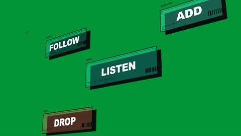 On load 3D tiles sliding, morphing text and settling into UI layout on Video stock 329503499