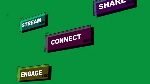 On load 4 panels sliding in fixing labels and settling to tilting title card Video stock 329531751