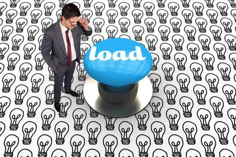 Load against blue push button Illustration