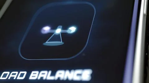 Load balance status panel features linked endpoints Stock Photos