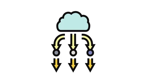 Load balancer cloud computing color icon animation Stock Footage 326108358