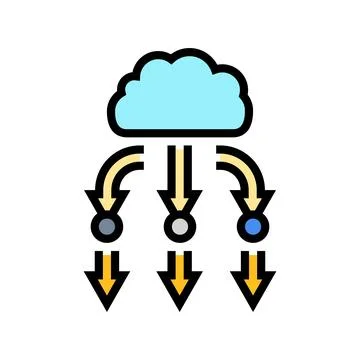 Load balancer cloud computing color icon vector illustration Stock Illustration
