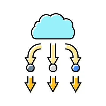 Load balancer cloud computing color icon vector illustration Illustrazione stock