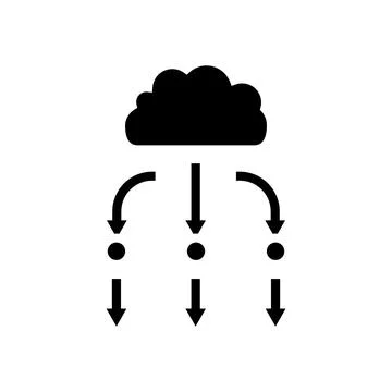 Load balancer cloud computing glyph icon vector illustration Stockillustratie