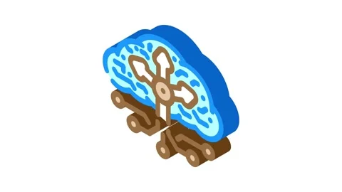 Load balancer cloud computing isometric icon animation Stock Footage 327280929