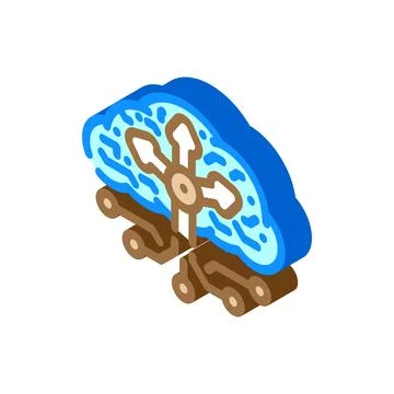 Load balancer cloud computing isometric icon vector illustration Stock Illustration