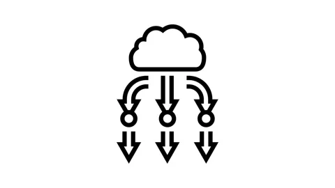 Load balancer cloud computing line icon animation Stock Footage 326125860