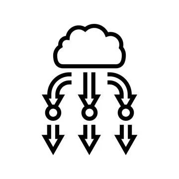Load balancer cloud computing line icon vector illustration Stock Illustration