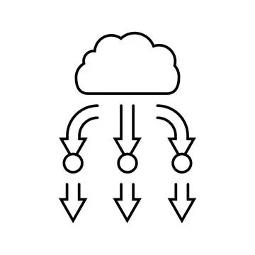 Load balancer cloud computing line icon vector illustration Stock Illustration