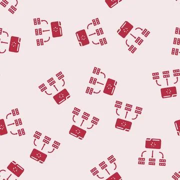 Load balancer data center glyph seamless pattern Stock Illustration