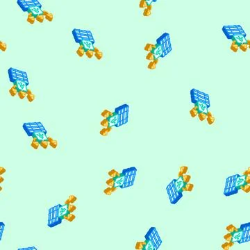 Load balancer data center isometric icon seamless pattern 스톡 일러스트