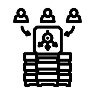 Load balancer data center line icon vector illustration Illustrazione stock
