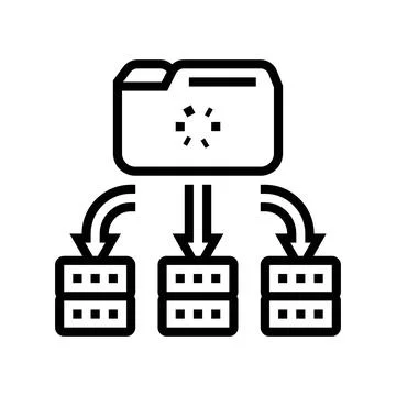 Load balancer data center line icon vector illustration Illustrazione stock
