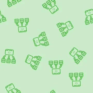 Load balancer data center line seamless pattern Stock Illustration