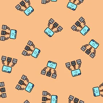 Load balancer data center vector seamless pattern Stock Illustration