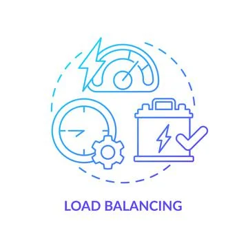 Load balancing blue gradient concept icon Stock Illustration