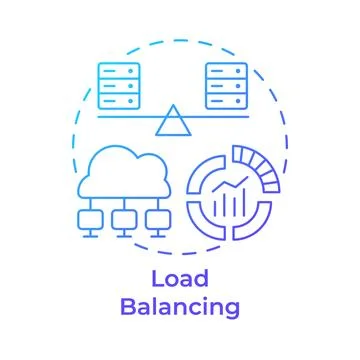 Load balancing blue gradient concept icon Stock Illustration
