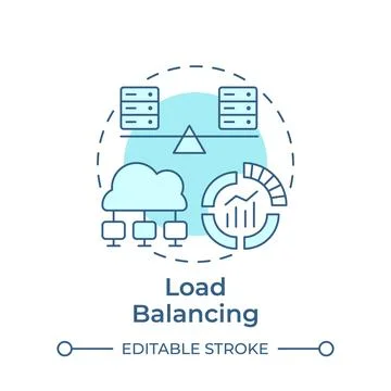 Load balancing soft blue concept icon Stock Illustration