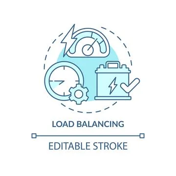 Load balancing turquoise concept icon Stock Illustration