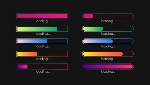 Load bar. Progress gradient download interface. Loading sign. loader concept 스톡 일러스트