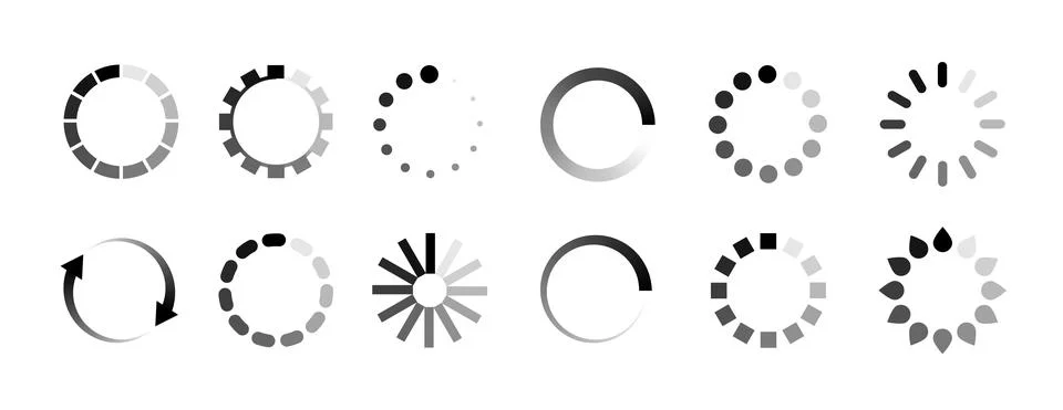 Load buffer icon circle. Buffer preloader symbol upload page. Download icon Stock Illustration