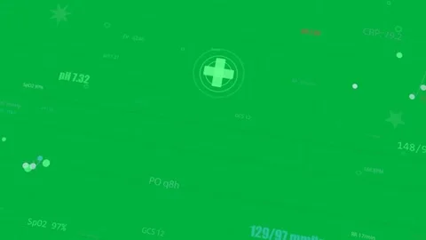 On load camera panning and rotating over transparent plane, showing green cross Stock Footage 329549045