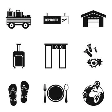 Load capacity icons set, simple style Illustrazione stock