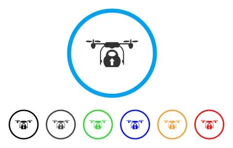 Load Cargo Drone Rounded Icon Illustrazione stock