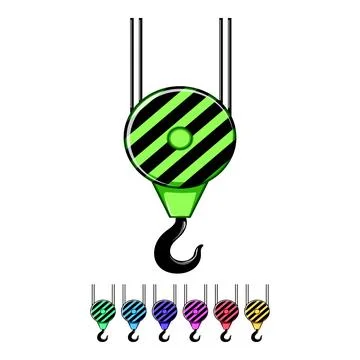 Load crane hook cartoon vector graphic Stock Illustration