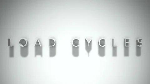 Load cycles 3D title animation with shadows on a white background Stock Footage 297381835