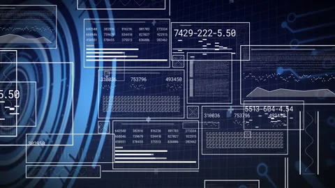 On load data windows sliding resizing while scanning reticle highlighting values Stock-Footage 312898284