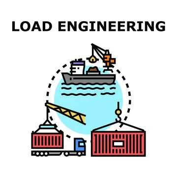 Load engineering logistics supply chain transportation concept Illustration