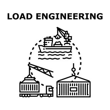 Load engineering logistics supply chain transportation concept Stock Illustration