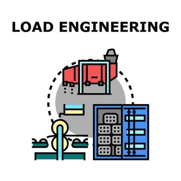 Load engineering processing shipping container and heavy cargo 스톡 일러스트