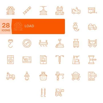 Load Exclusive Vector Set featuring 32 Thin Line Grid Fitted High Resolutio.. Stock Illustration