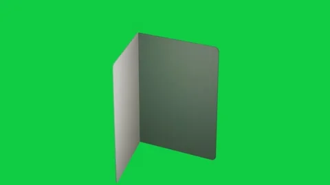 On load folded card rotating and opening to reveal inner panel, showcasing Stock Footage 339724699