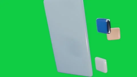 On load, glossy card rotating, showing metal dollar badge and three floating Stock Footage 340269397