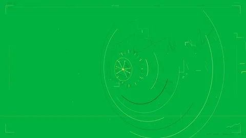 On load HUD core pulsing, drawing rings, rotating, linking nodes for analysis on Stock Footage 333972291