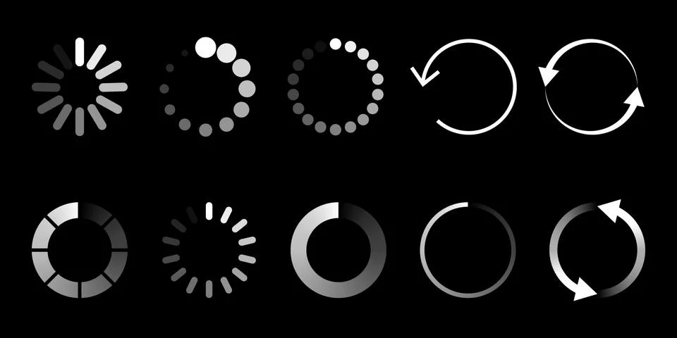 Load icon. Circle website buffer loader or preloader. Ilustração Stock