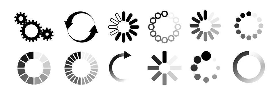 Load icon. Loading circle website buffer loader or preloaded. Vector download or Stock Illustration