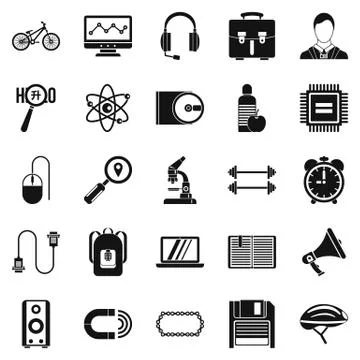Load icons set, simple style Illustrazione stock