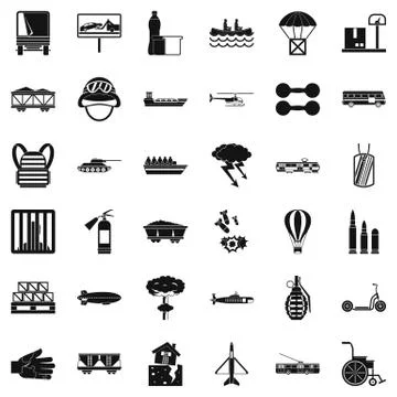 Load icons set, simple style Illustrazione stock