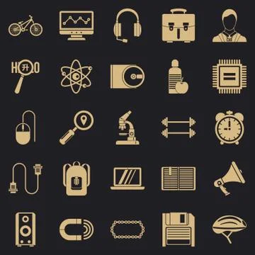 Load icons set, simple style Illustrazione stock